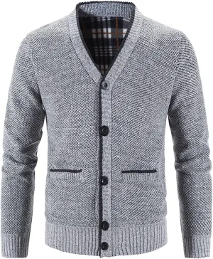 Men's Cardigan Sweaters Cable Knit Button Down Sweater Shawl Collar Loose Fit Casual Knitted Cardigan