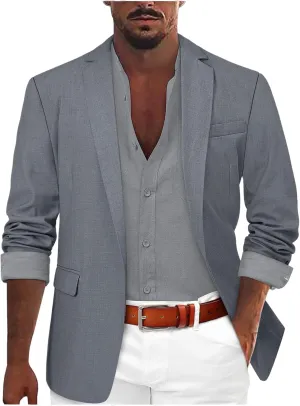 Men's Casual Blazer Suit Jackets Slim Fit Lightweight Sports Coats One Button Busniess Jacket Blazers for Men