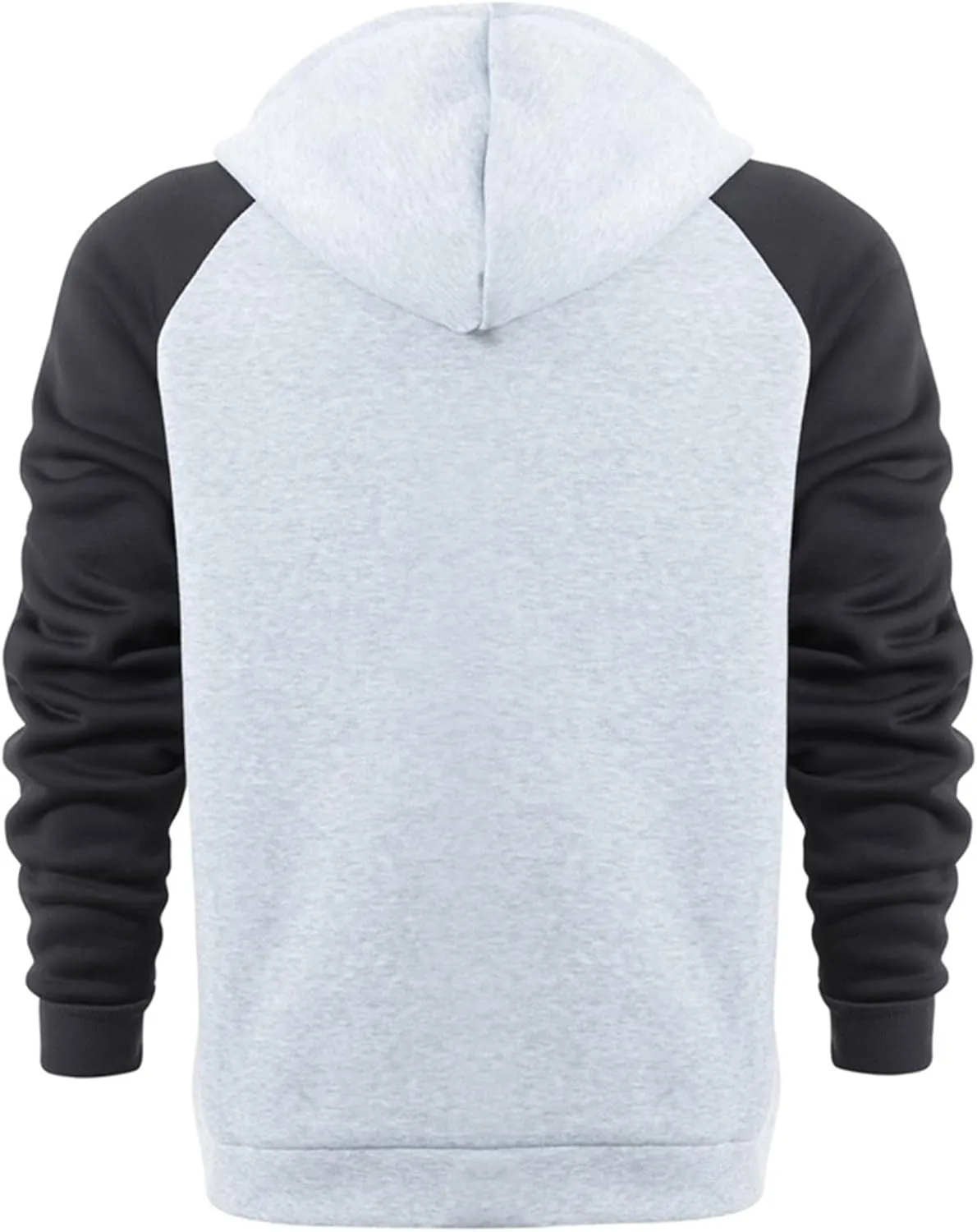 Men's Color Block Hoodie Full Zip Fleece Lined Jackets Casual Hooded Sweatshirts Raglan Long Sleeve Baseball Jackets