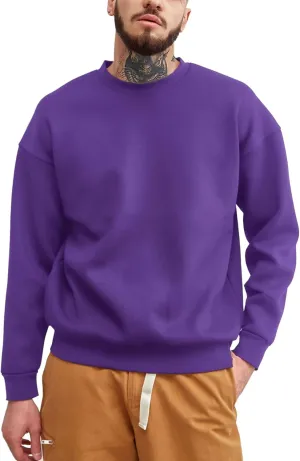 Men'S Crewneck Sweatshirt Long Sleeve Baggy Sweatshirts Lightweight Crew Neck Pullover