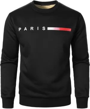 Mens Crewneck Sweatshirt Soild Fleece Long Sleeve Sweatshirts Trendy Soft Loose Fit Basic Fall Winter Thermal Tops