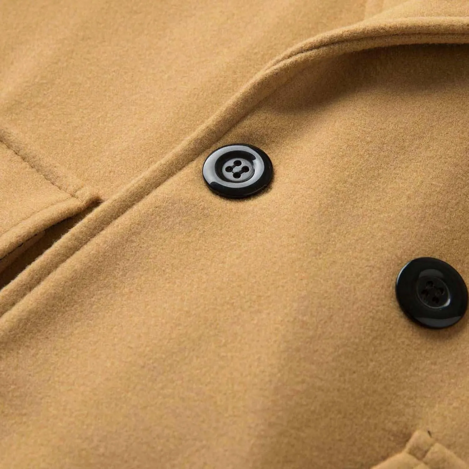 Men's Fall Winter Office Double Breasted Long Dress Wool Coat Overcoat Warm Woolen Casual Lapel Collar Trench Coats