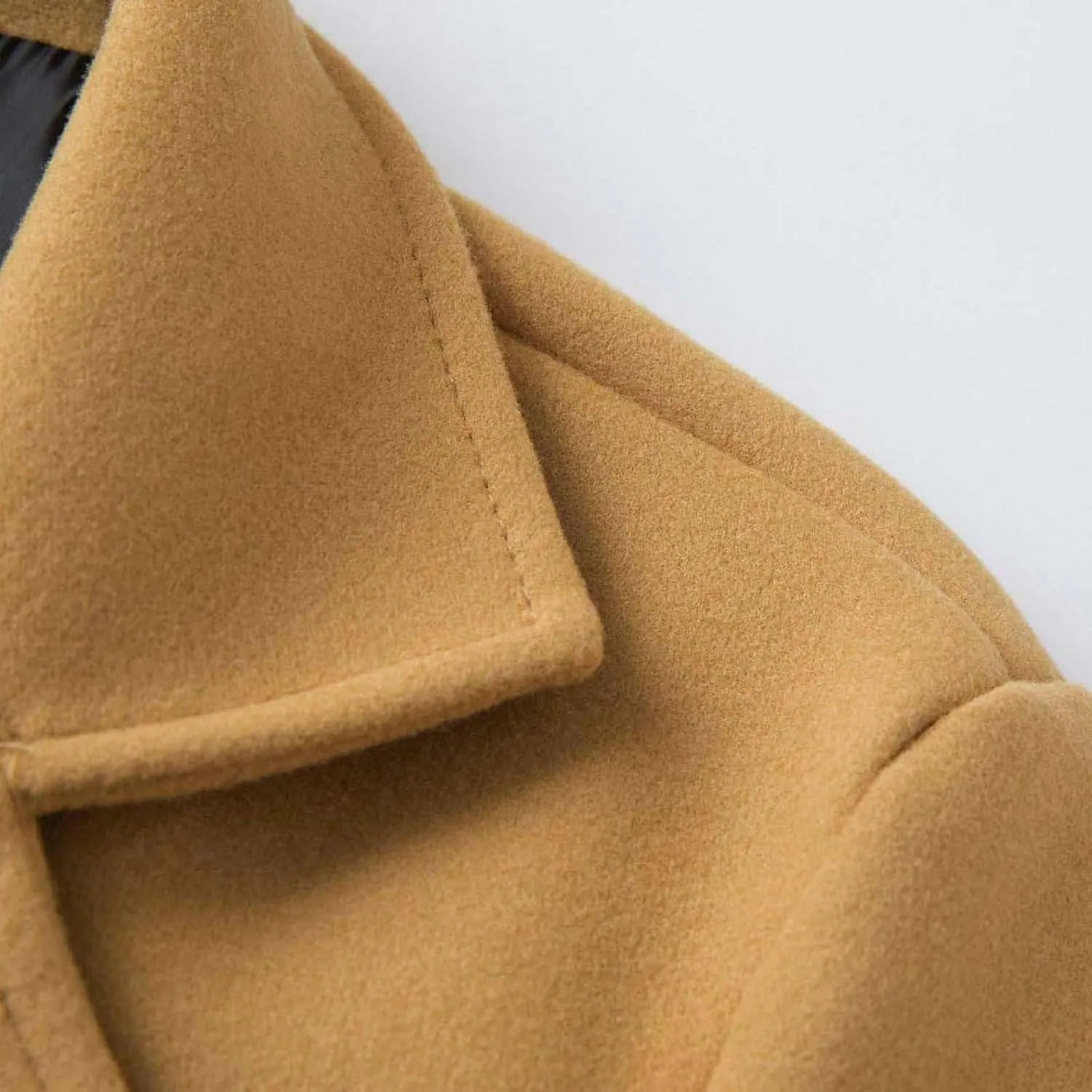 Men's Fall Winter Office Double Breasted Long Dress Wool Coat Overcoat Warm Woolen Casual Lapel Collar Trench Coats