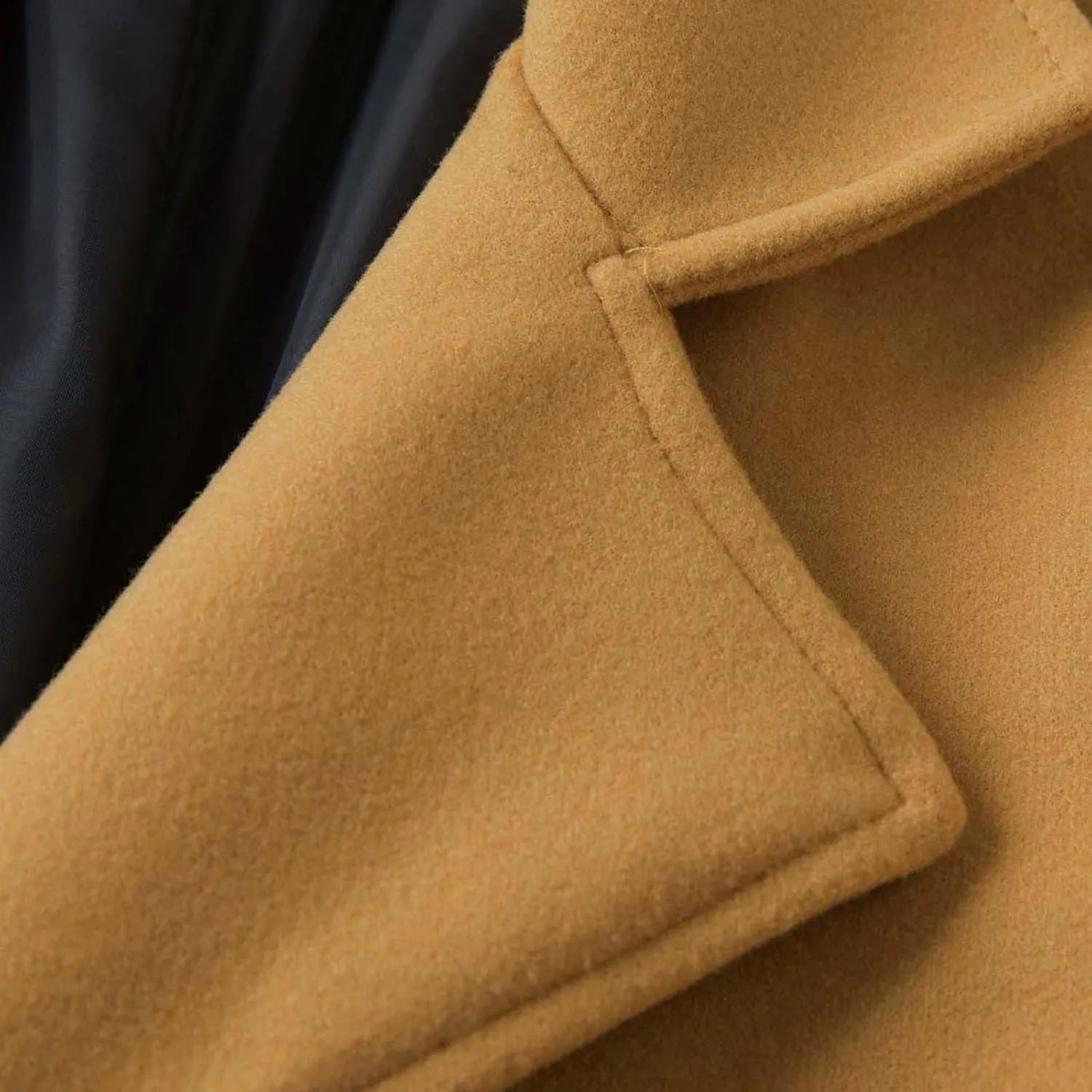 Men's Fall Winter Office Double Breasted Long Dress Wool Coat Overcoat Warm Woolen Casual Lapel Collar Trench Coats