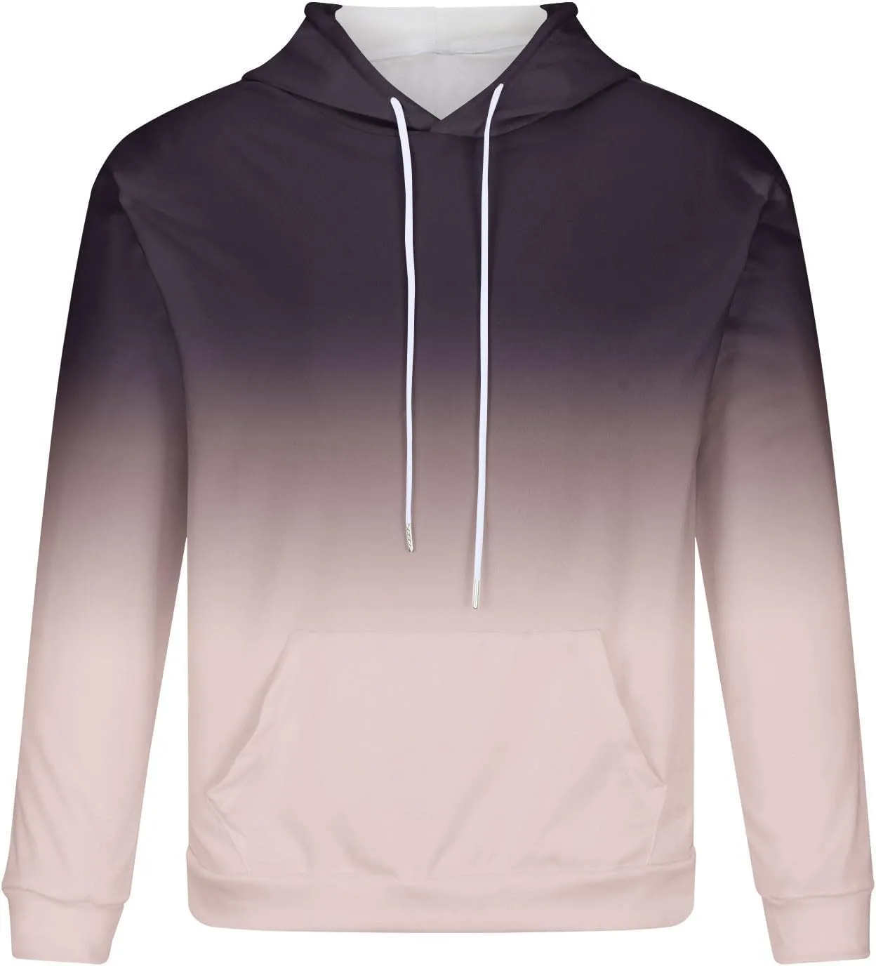 Men's Fashion Hoodies & Sweatshirts Casual Gradient Color Graphic Tee Shirts Long Sleeve Pullover Shirts With Pockets