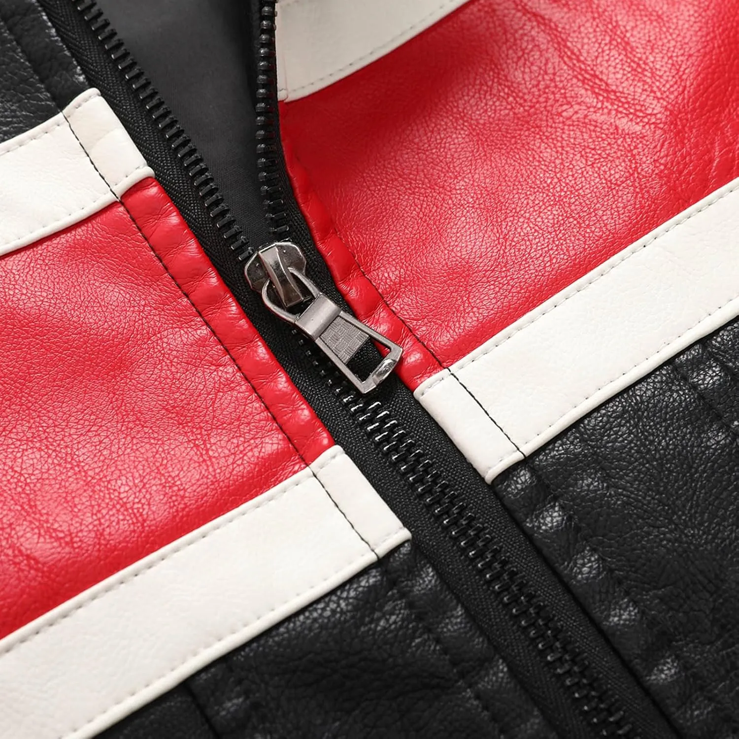 Mens Faux Leather Motorcycle Jacket 2024 Fall Trendy Long Sleeve Full Zip Up Jacket Biker Jacket with Pockets