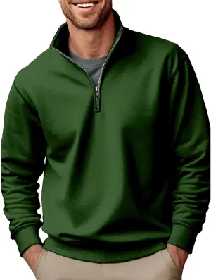 Men's Fleece Crewneck Sweatshirt Zipper Long Sleeved Hoodie Pullover Hooded Sweatshirt Sweat Shirt Mens Sweat Shirt