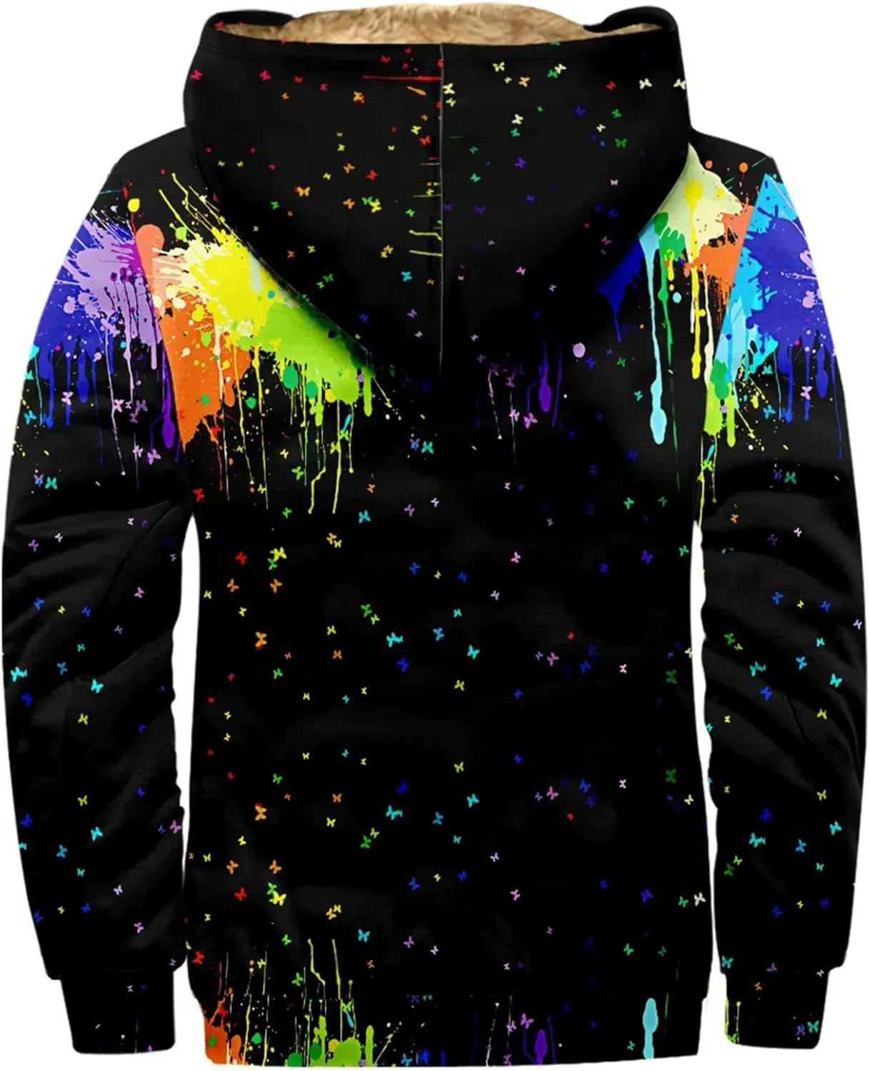 Mens Fuzzy Sherpa Jacket Long Sleeve Fleece Zip Up Coat Faux Fur Cozy Outerwear Outdoor Thick Casual Hoodies Hooded
