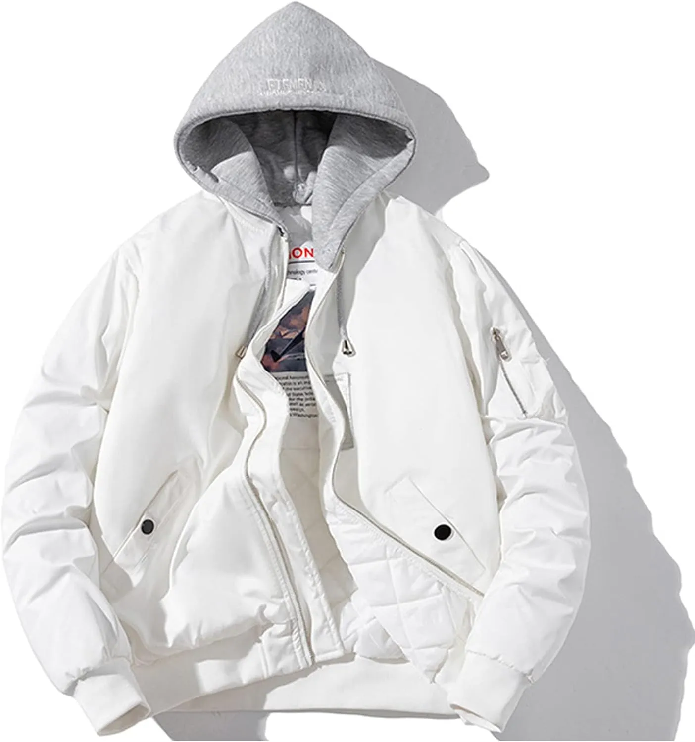 Mens Hooded Puffer Jacket Winter Plus Size Down Coat Outwear Thick Warm Padded Snow Coat Parkas Outdoor Puffy Jacket