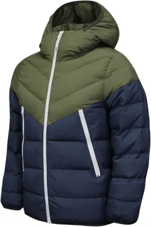 Men's Hooded Puffer Jackets Winter Warm Down Coats Trendy Color Block Outdoor Puffy Jacket Outerwear with Pockets