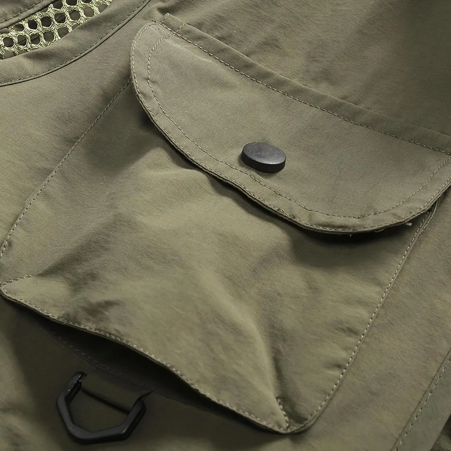 Men's Lightweight Quick Dry Multi Pockets Hooded Cargo Vest Outdoor Utility Fishing Photo Safari Work Travel Vest Jacket
