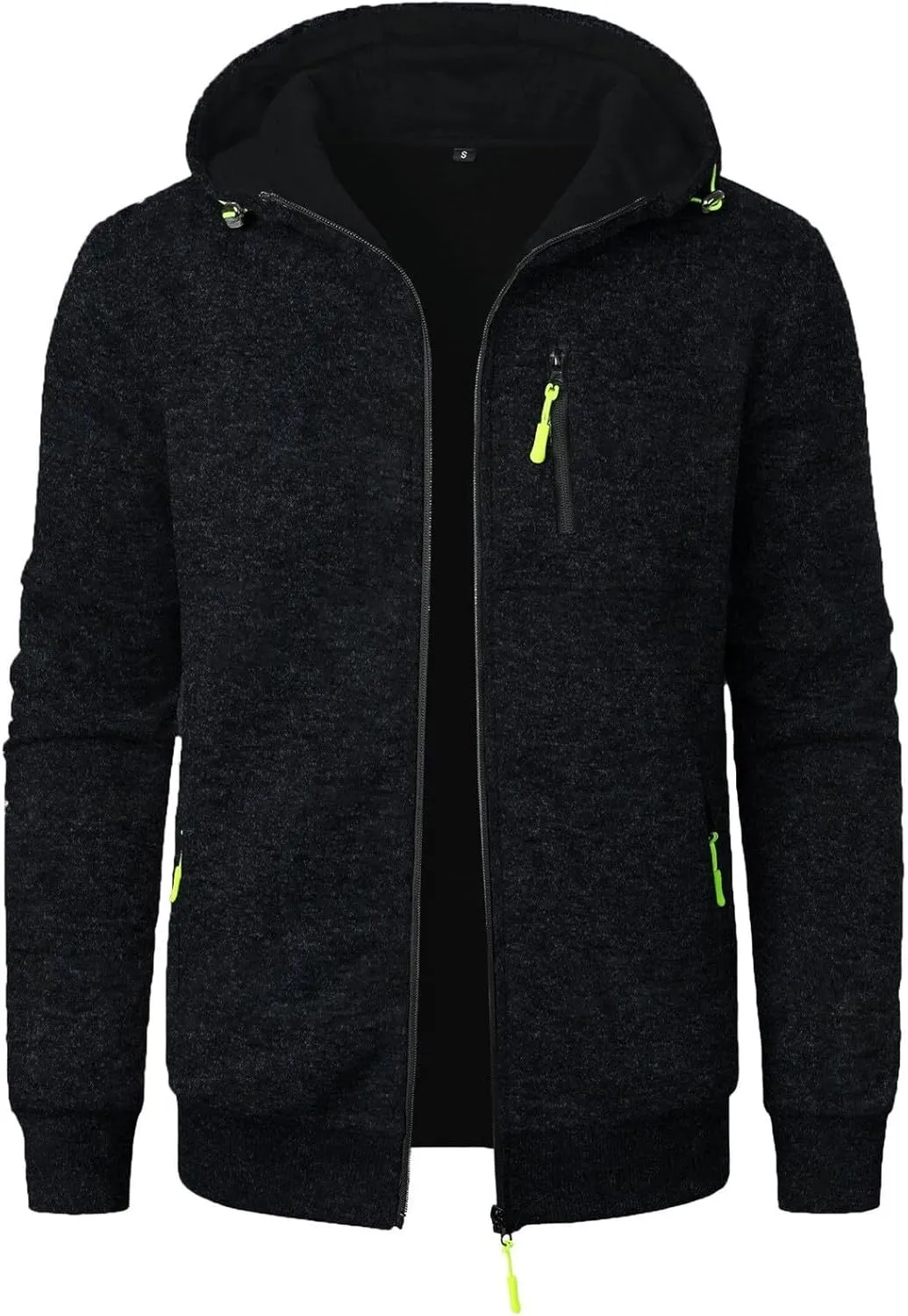 Men's Long Sleeve Full Zip Hoodies Casual Patterned Slim Fit Hooded Sweatshirt Active Workout Sweatshirt with Pockets