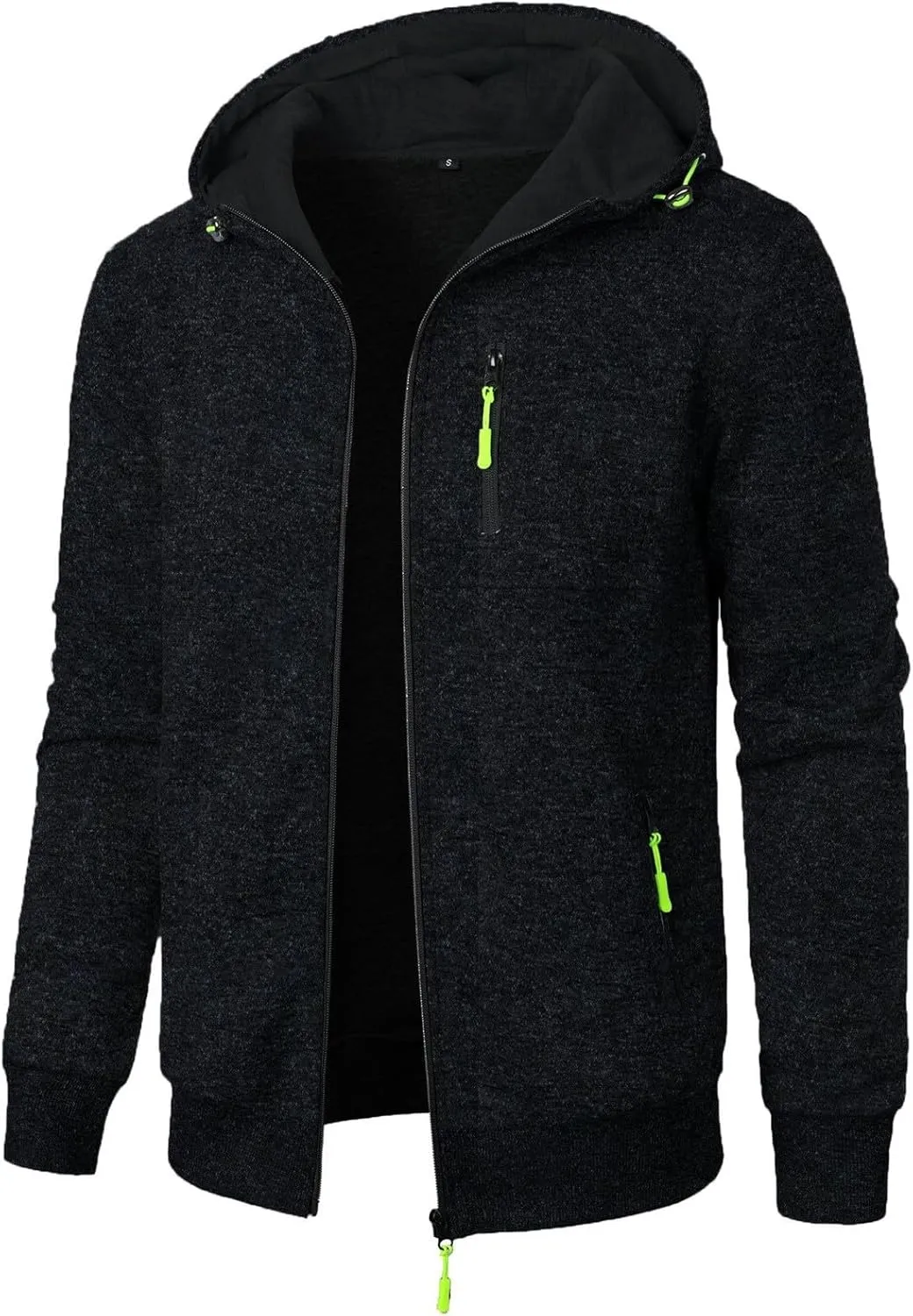 Men's Long Sleeve Full Zip Hoodies Casual Patterned Slim Fit Hooded Sweatshirt Active Workout Sweatshirt with Pockets