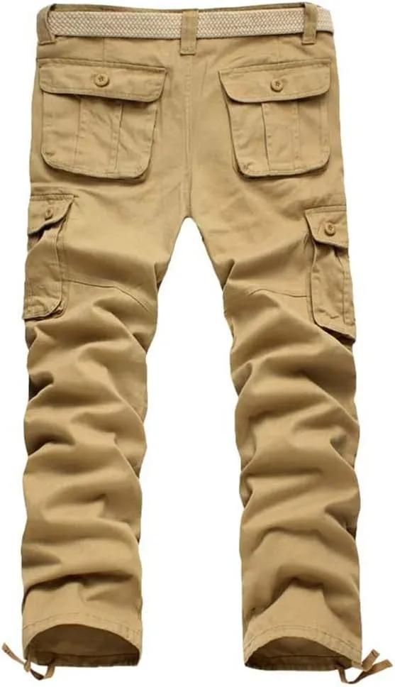 Men's Outdoor Cargo Work Trousers Tactical Pants Multi Pocket Combat Trousers Work Utility Pants