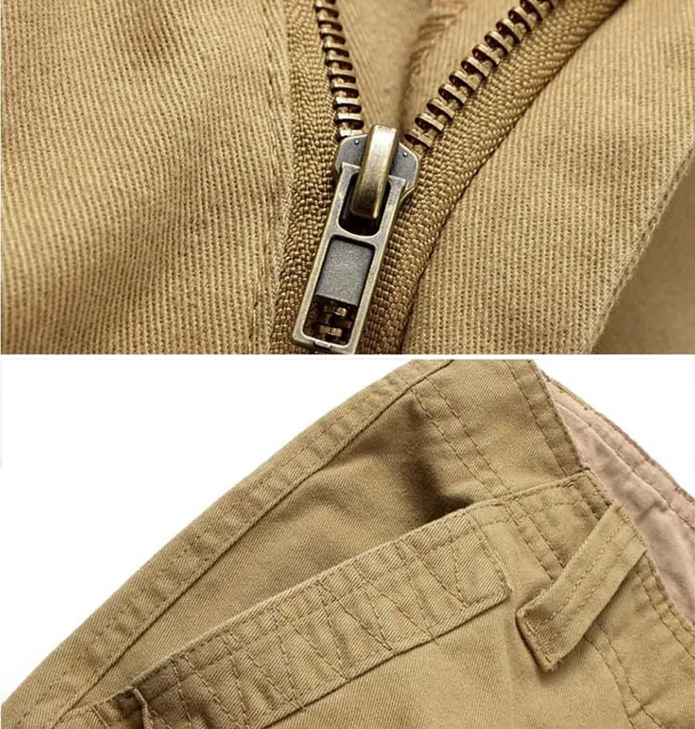 Men's Outdoor Cargo Work Trousers Tactical Pants Multi Pocket Combat Trousers Work Utility Pants