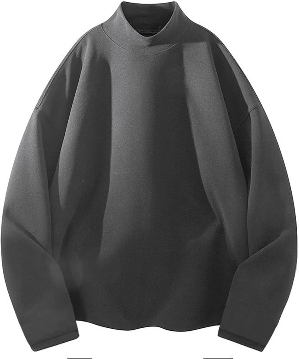 Men's Oversize Mock Turtleneck Sweater Long Sleeve Half Neck Pullover Thermal Loose Casual Solid Pullover Sweatshirt