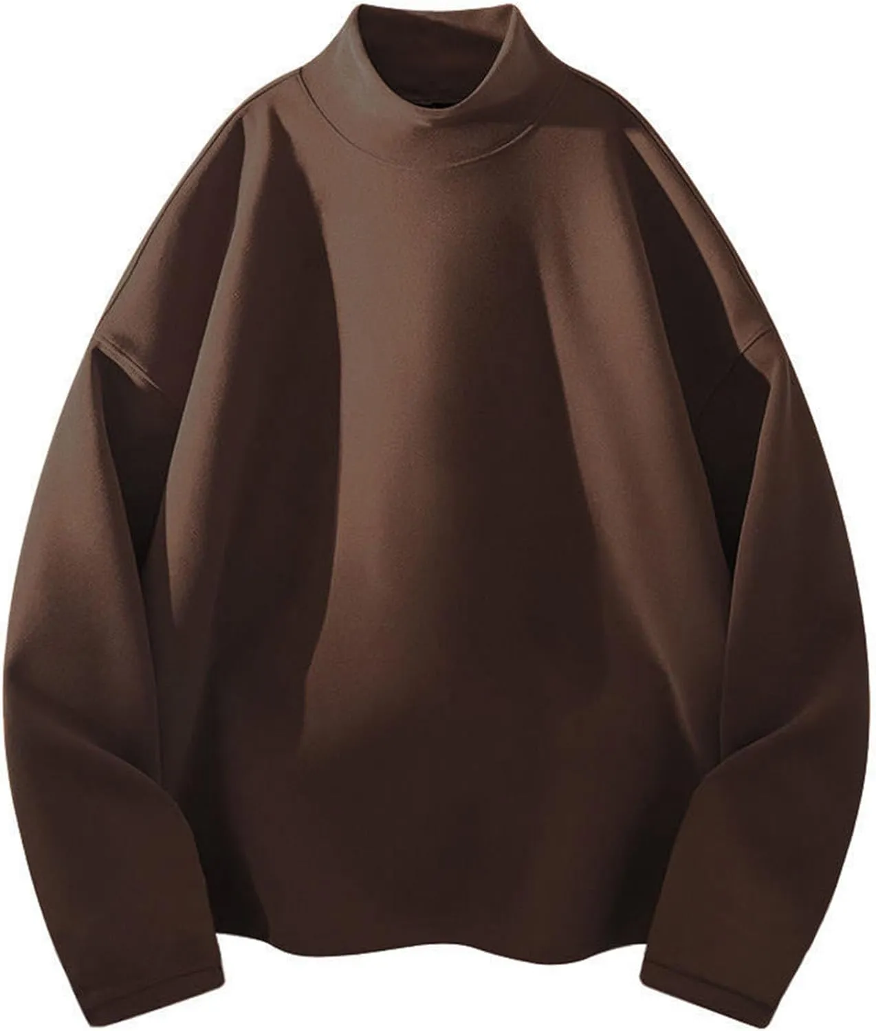 Men's Oversize Mock Turtleneck Sweater Long Sleeve Half Neck Pullover Thermal Loose Casual Solid Pullover Sweatshirt