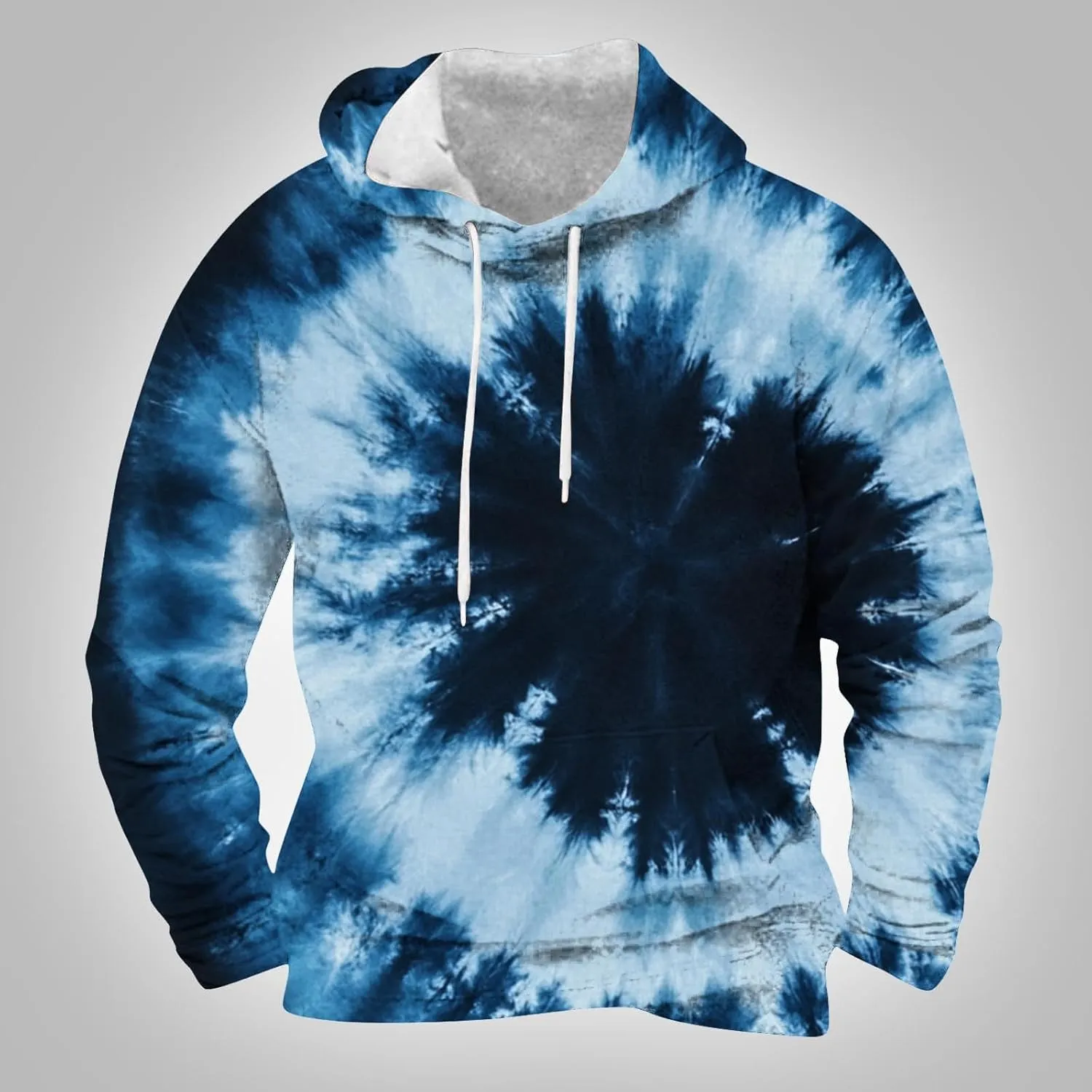 Mens Pullover Long Sleeve Hoodie Sweatshirt Tie-dye Printed Blend Pullover Casual Shirt Hooded Sweatshirt Tops Blouse