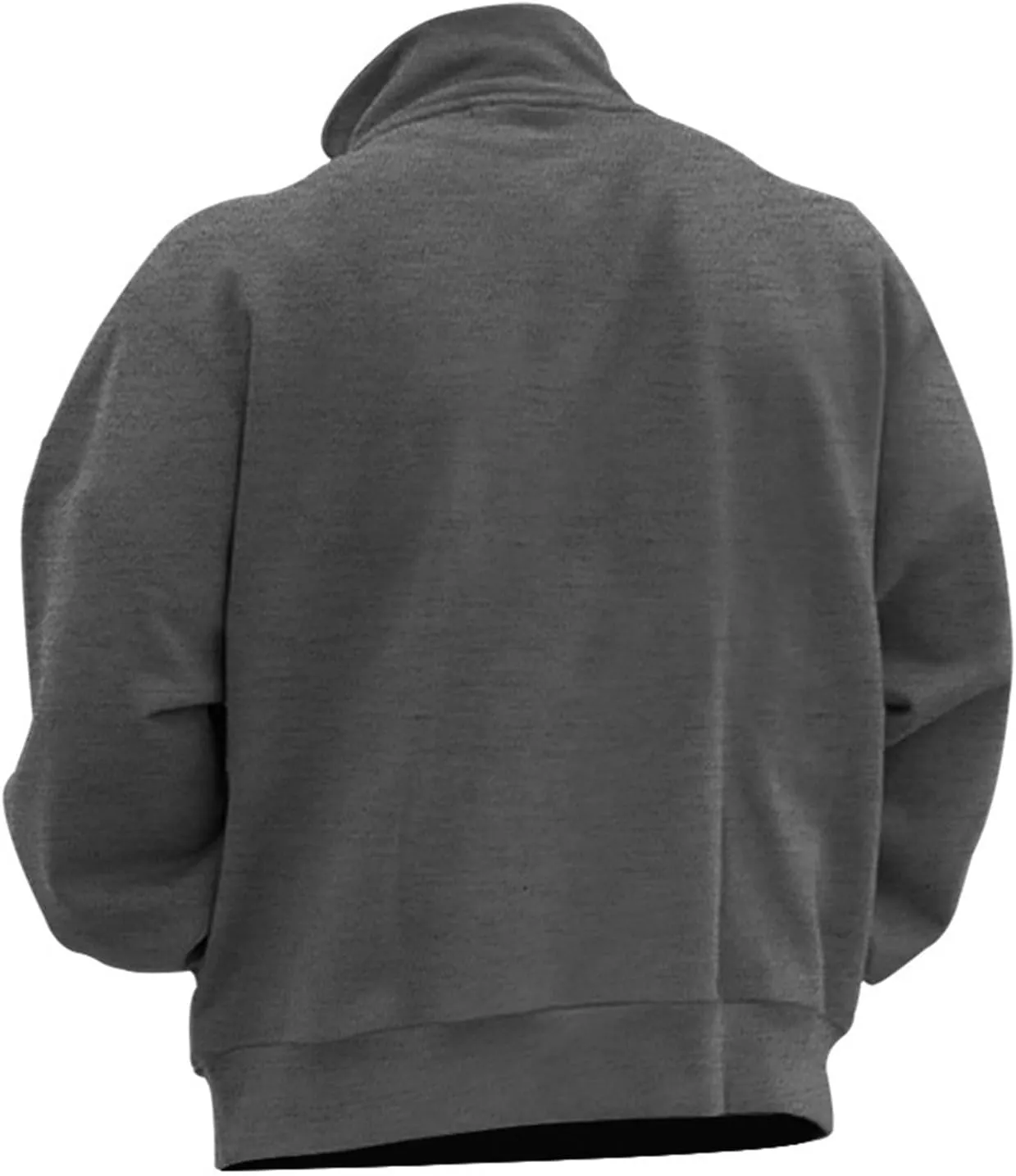 Mens Sweatshirt Heavyweight Fleece Long Sleeve Half Zip Long Sleeve Sweatshirt Top Sweatshirt Crewneck Black Zip Up