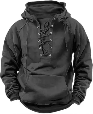 Men'S Sweatshirts Winter Hooded Vintage Hoodie With Long Sleeve Hoodie Solid Color Top Logo Sleeve Graphic