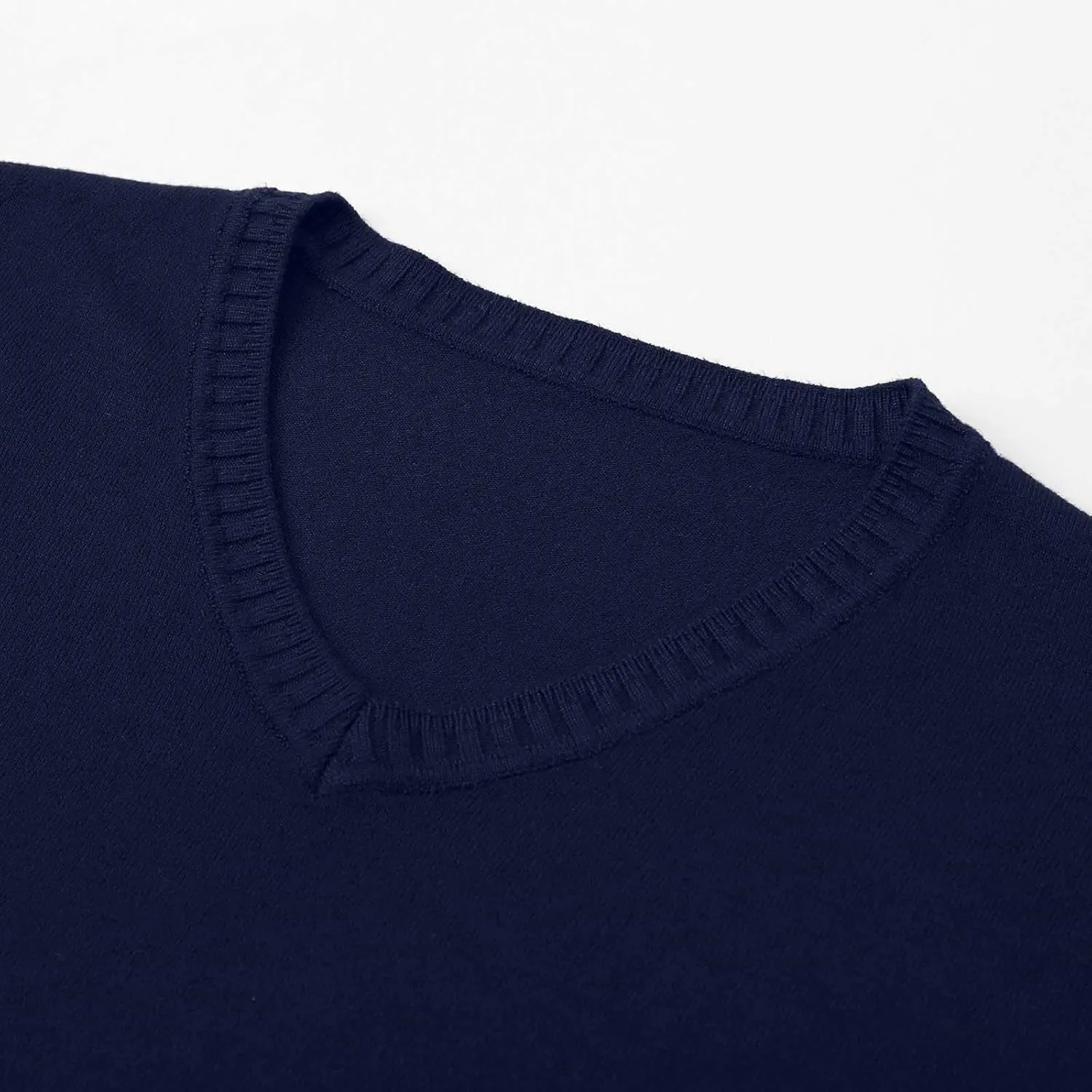 Men's V Neck Sweater Solid Color Long Sleeve Pullover Ribbed Knitted Tops Lightweight Casual Loose Oversize Sweater