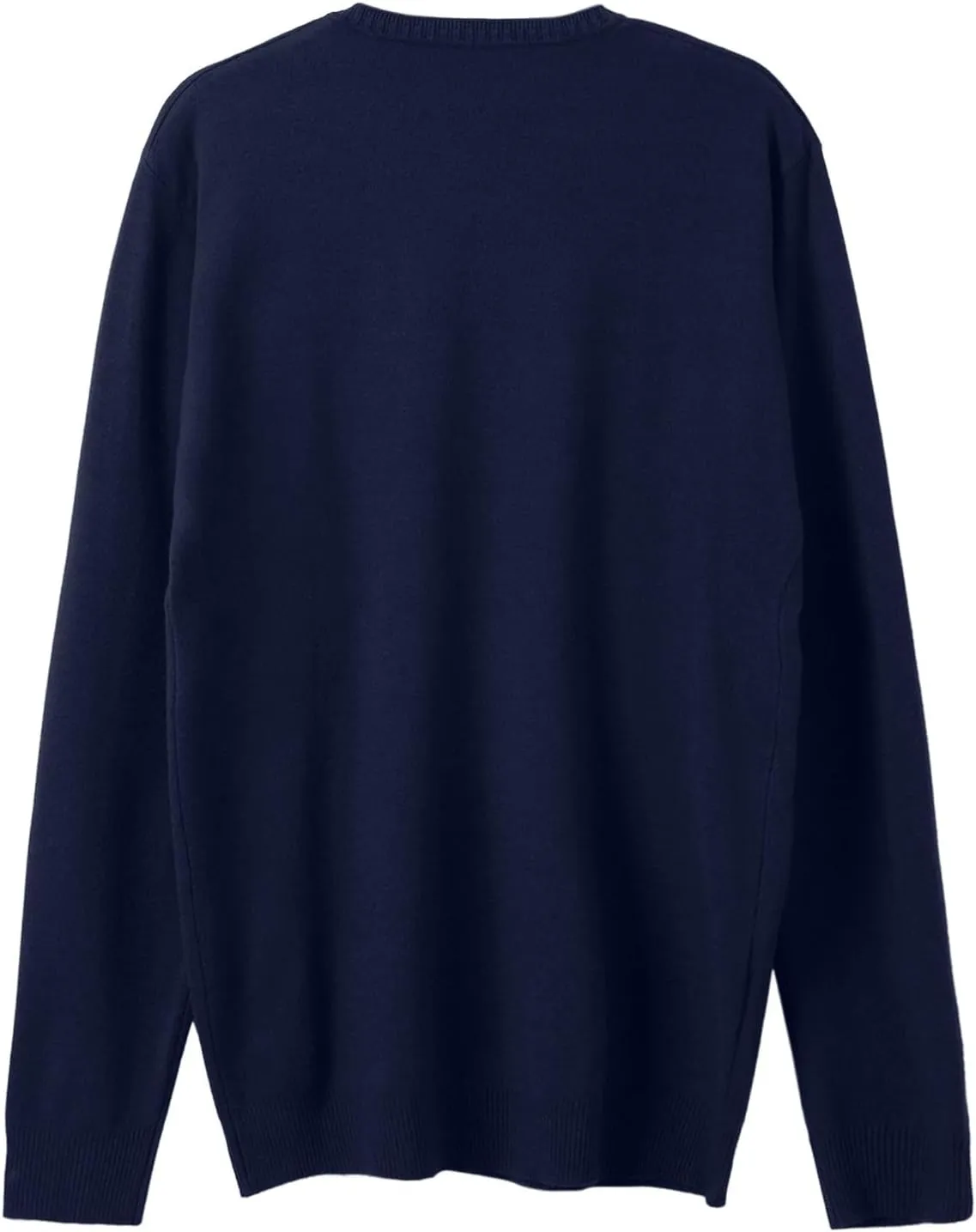 Men's V Neck Sweater Solid Color Long Sleeve Pullover Ribbed Knitted Tops Lightweight Casual Loose Oversize Sweater
