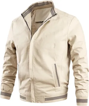 Mens Windbreaker Full-Zip Fleece Jacket Sherpa Lined Winter Coats Casual Zip Up Jackets Warm Outerwear with Pockets