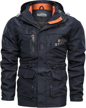 Men's Winter Jacket Military Tactical Hooded Jackets Insulated Work Coats Warm Cargo Jackets Casual Windbreaker