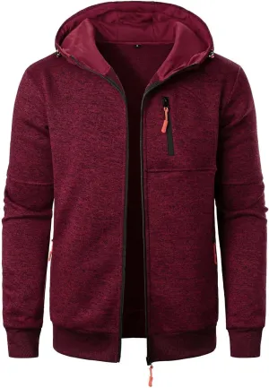 Mens Zip Up Hoodie Mens Lightweight Hoodie Full Zip Fashion Sweatshirt with Pockets Casual Men's Hoodies Pullover