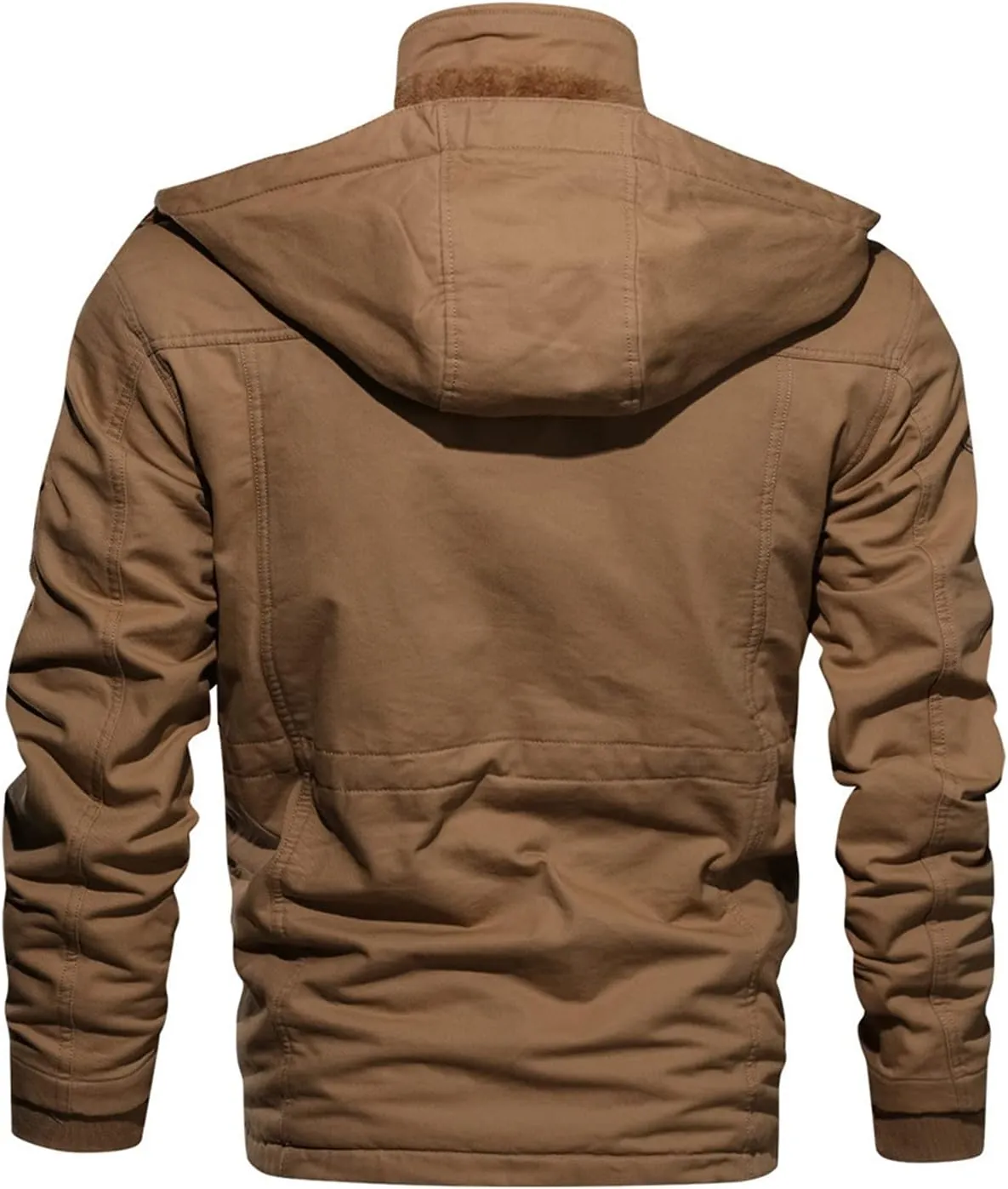 Military Jackets for Men Heavyweight Thicken Thermal Fleece Lined Bomber Jacket Detachable Pockets Outdoor Cotton Coats