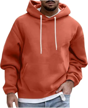 Muscularfit Mens Big and Tall Graphic Hoodies Causal Solid Drawstring Sports Pullover Hooded Long Sleeve Workout Sweatshirts