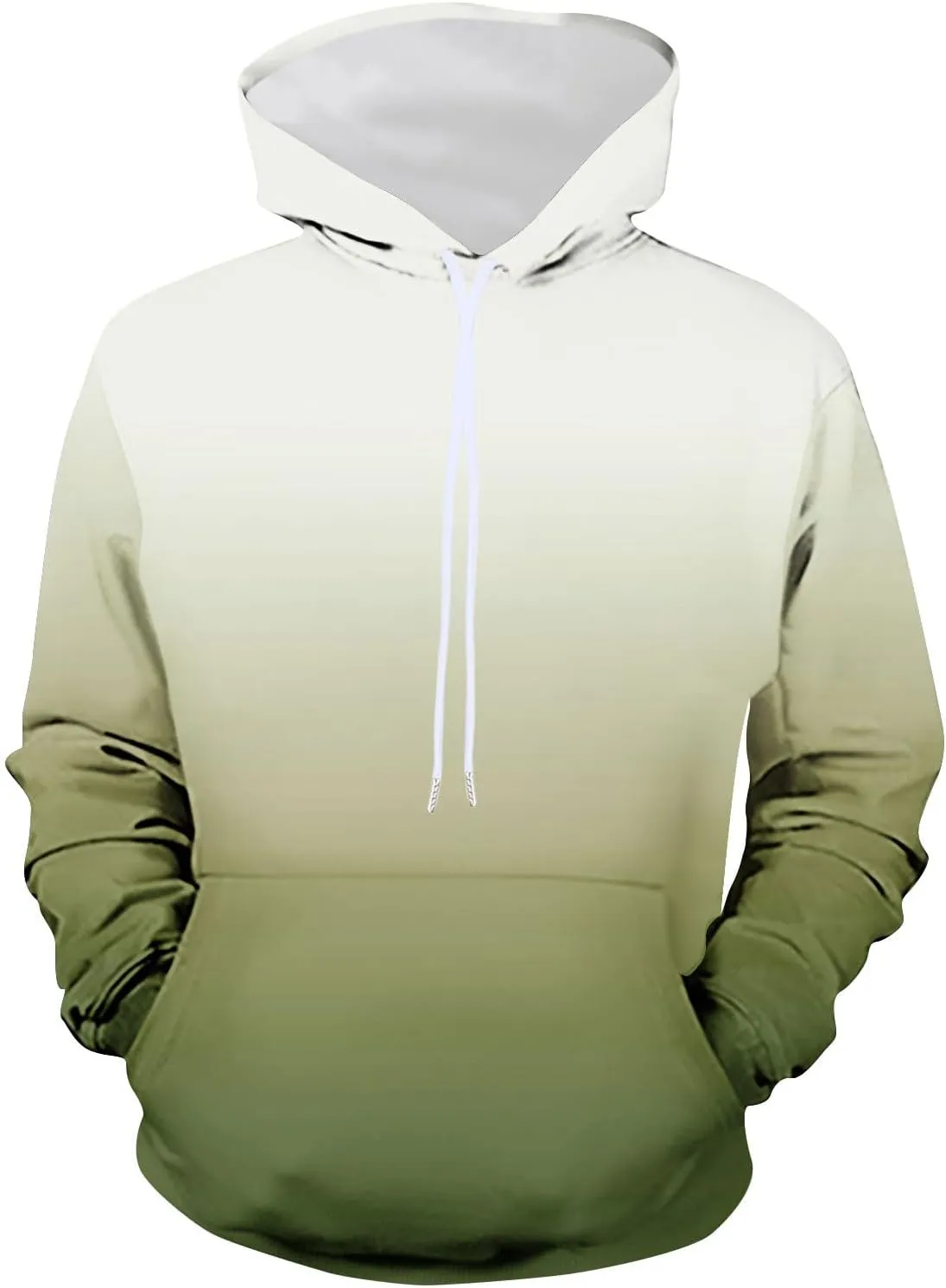 Muscularfit Sweatshirts for Men Big and Tall Long Sleeve Drawstring Hooded Pullover Casual Gradient Color Hoodies With Pocket
