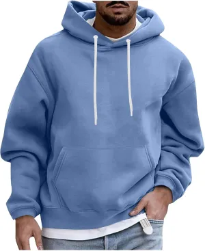 Muscularfit Sweatshirts for Men Fall Fashion Drawstring Long Sleeve Hooded Pullover Casual Stylish Lightweight Athletic Shirt