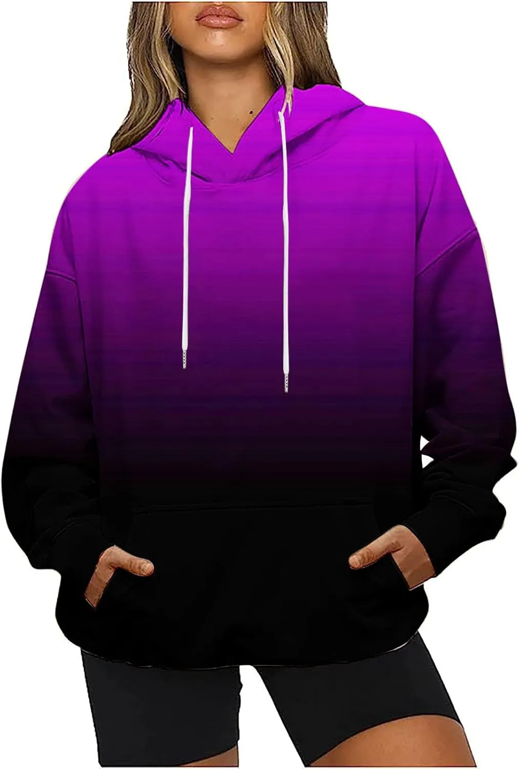 Oversized Hoodies For Women Long Sleeve Drawstring Pullover Sweatshirts Fashion Casual Sweaters Winter Outfits 2024