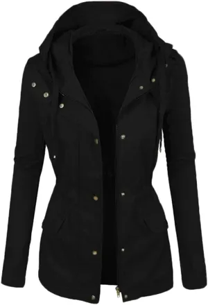 Oversized Military Safari Anorak Jacket Hoodies Zip Up Parka Casual Lightweight Utility Motorcycle Winter Coat