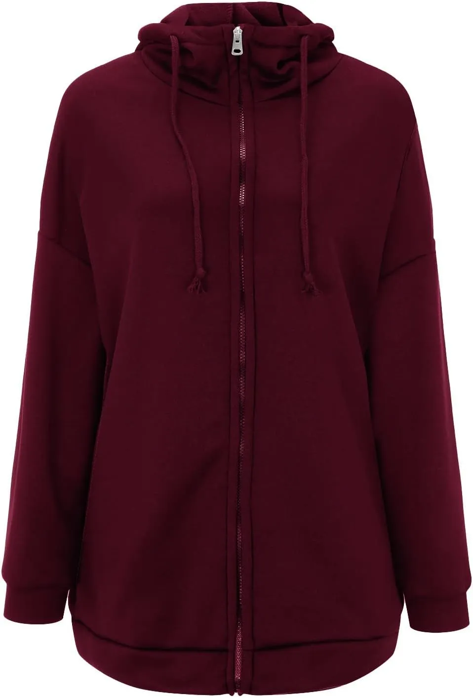 Oversized Zip Up Hoodies for Women Plus Size Long Fleece Jacket Casual Long Sleeve Cute Fall Coat with Pockets