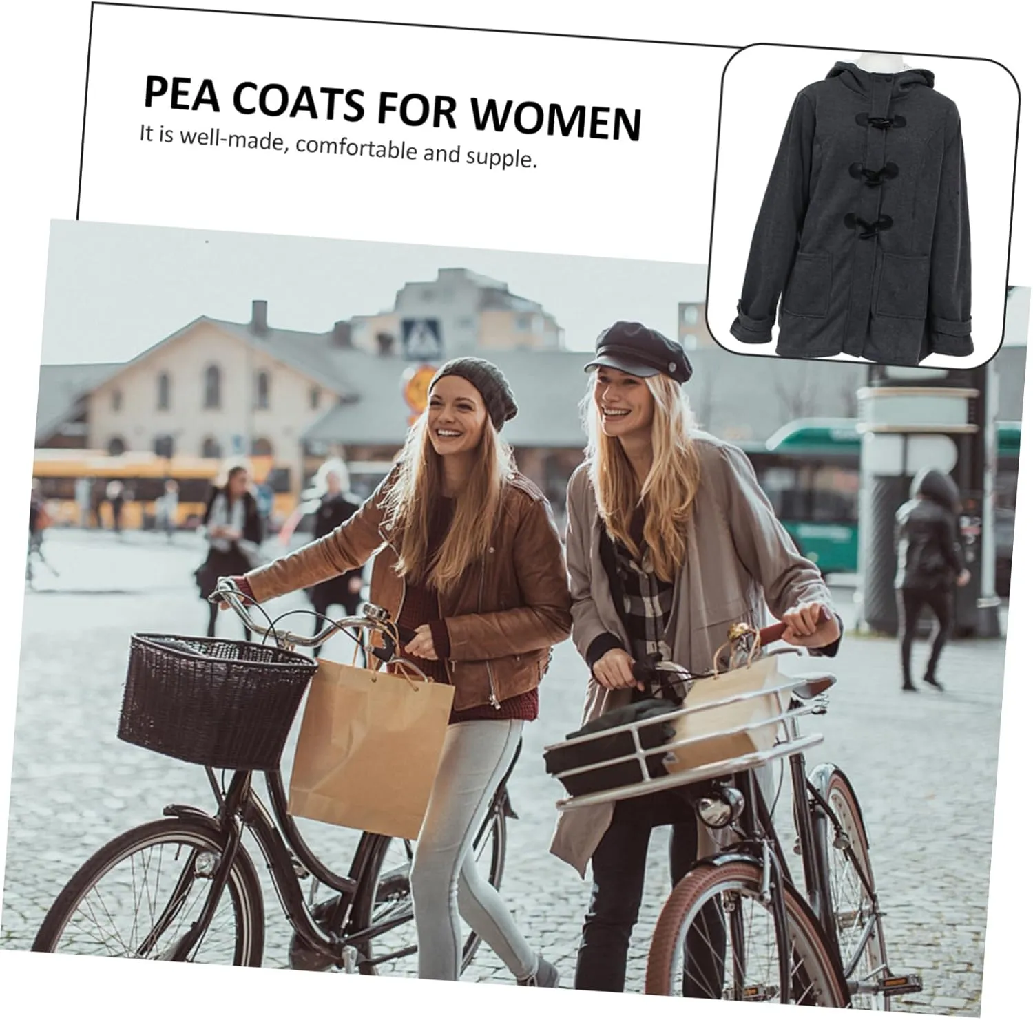 Pea Coats for Women Long Pea Coat Pea Jacket Wool Pea Coat
