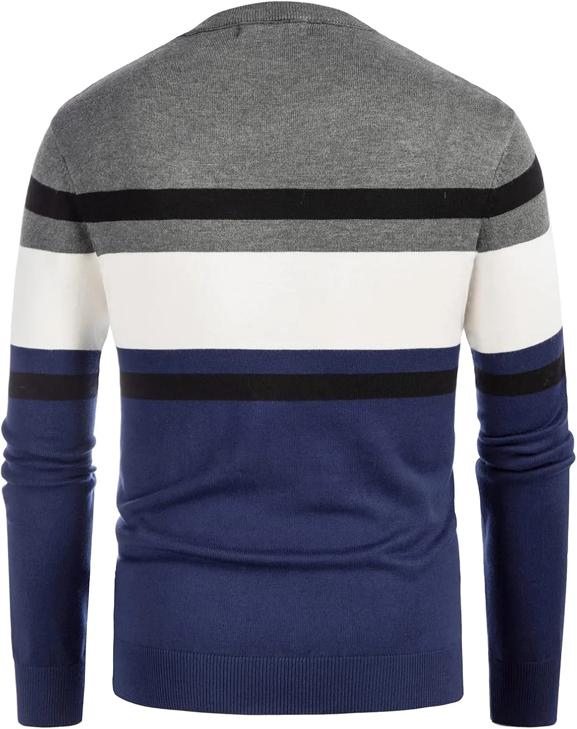 PJ Paul Jones Mens Striped Pullover Sweater Crewneck Contrast Fine Knitted Sweaters