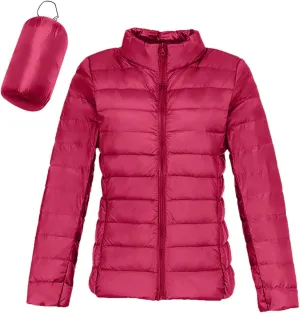 Puffer Jackets for Women Winter Warm Packable Down Jacket Ultra Light Slim Fit Hooded Jacket Short Duck Down Coat