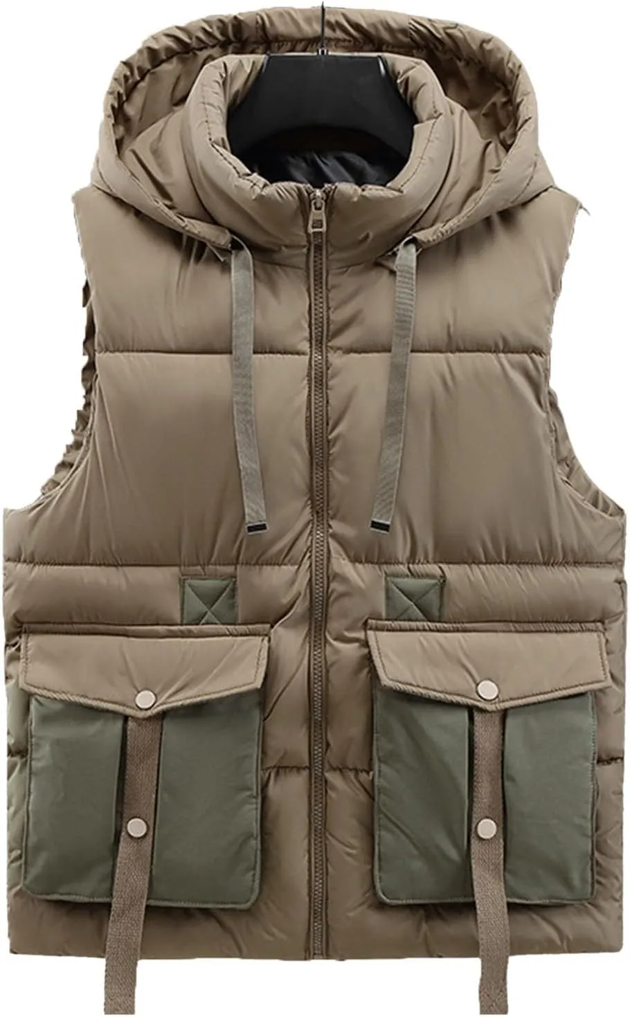 Puffer Vest Men Tactical utility Sleeveless Jacket Fashion Hooded Quilted Vests Winter Outdoor Softshell Thermal Outerwear