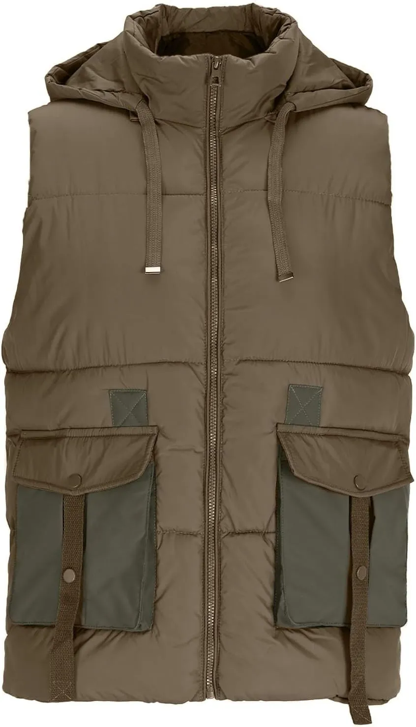 Puffer Vest Men Tactical utility Sleeveless Jacket Fashion Hooded Quilted Vests Winter Outdoor Softshell Thermal Outerwear