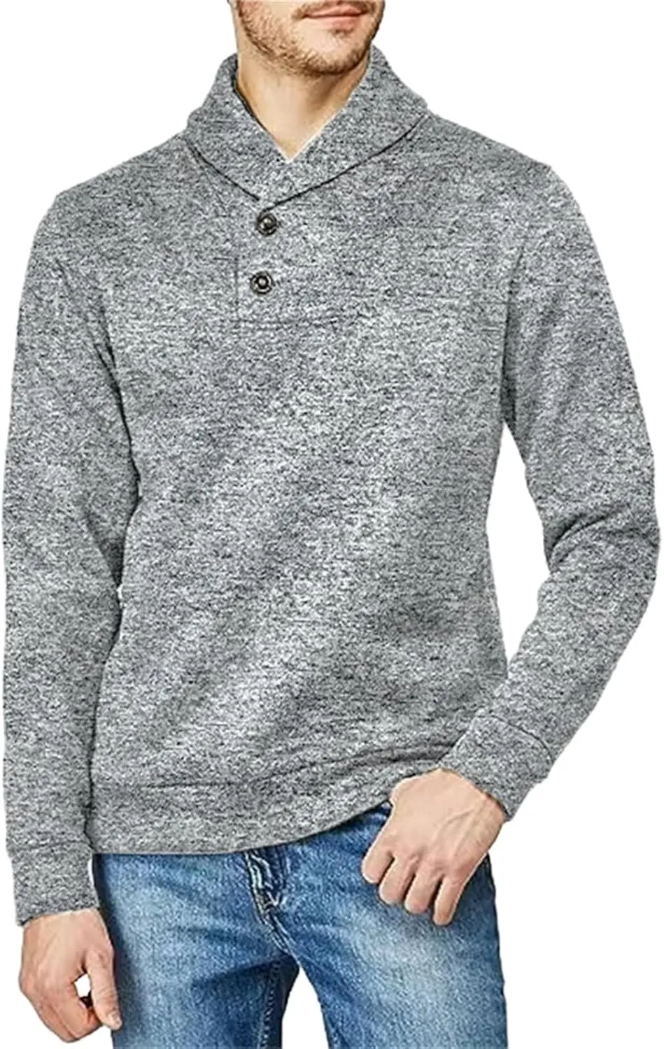 Pullover Sweater for Men Turtle Neck Sweaters Button Down Fleece Shirts Lightweight Warm Cardigan Long Sleeve Shirt