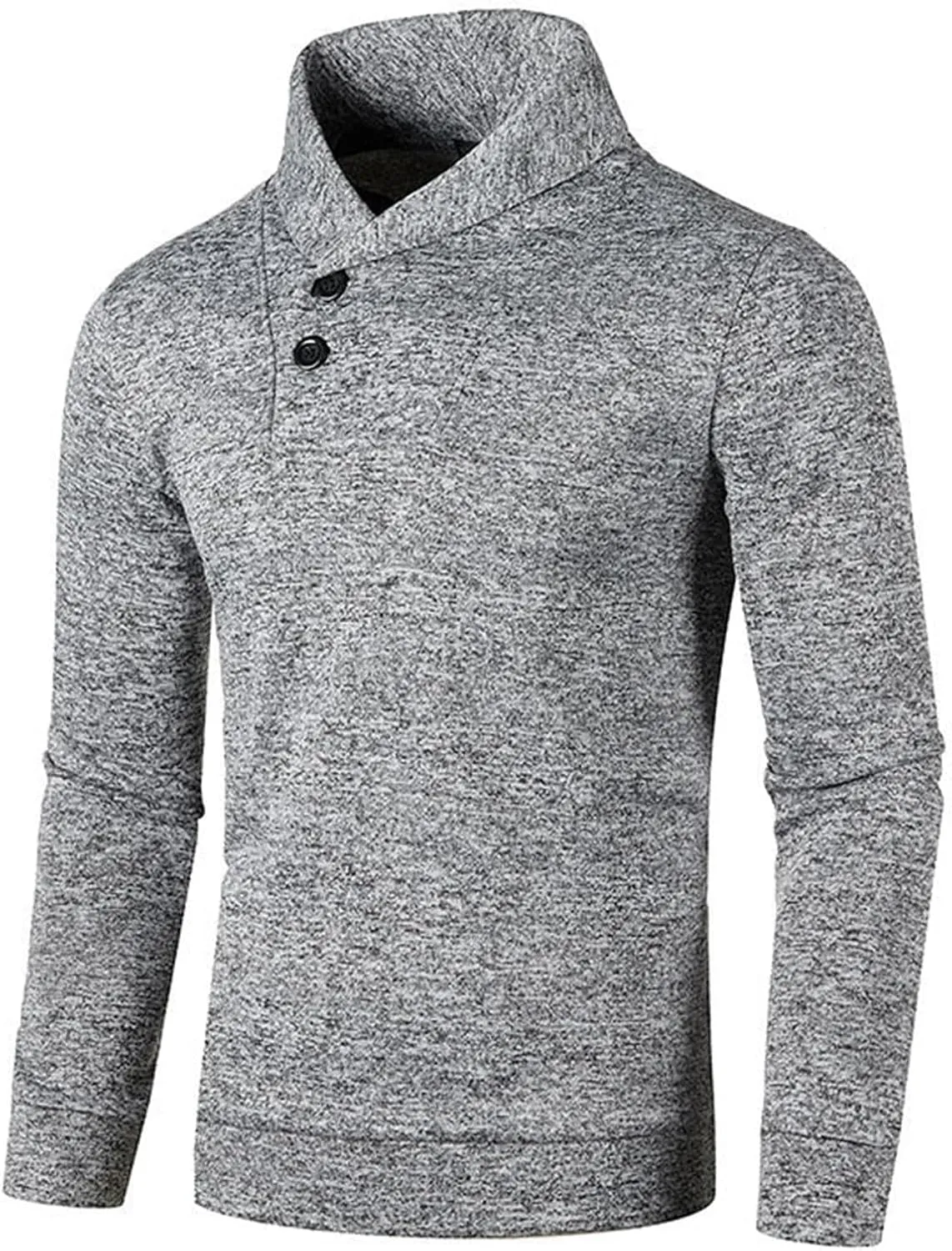 Pullover Sweater for Men Turtle Neck Sweaters Button Down Fleece Shirts Lightweight Warm Cardigan Long Sleeve Shirt