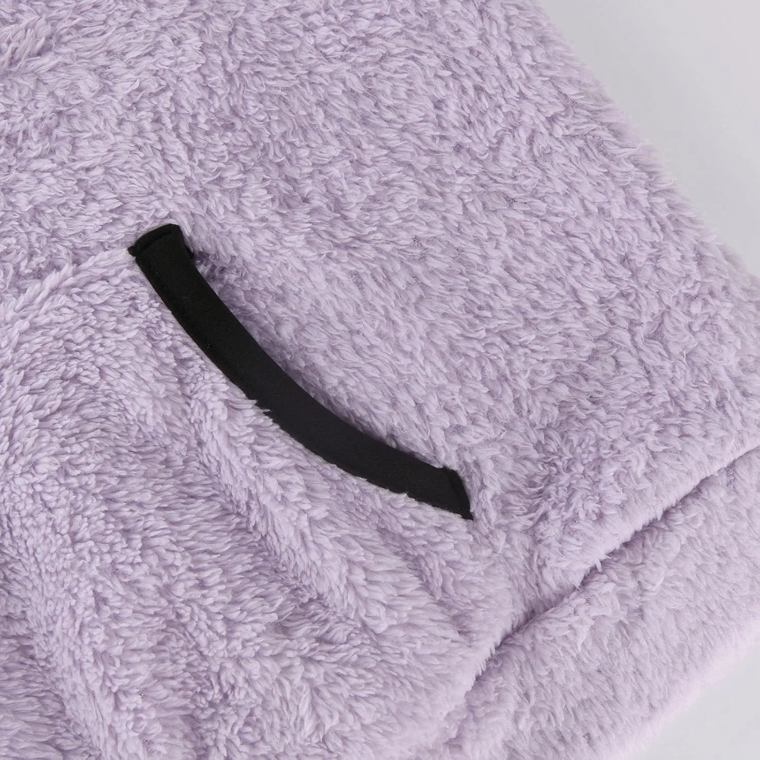 Quarter Zip Pullover Women Sherpa Fleece Hoodie Cropped Half Zip Sweatshirt with Pocket Cozy Soft Fluffy Sweaters