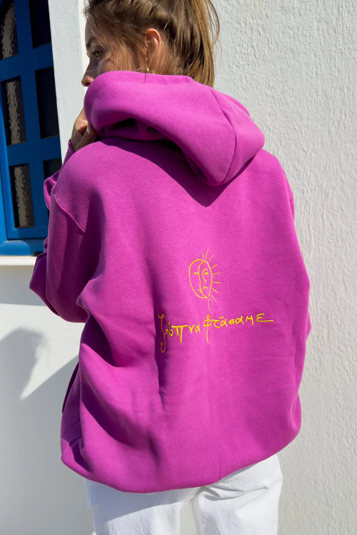 "Ksipna Ftasame" Orchid Purple Hoodie 𝗢𝗻𝗲 𝗦𝗶𝘇𝗲