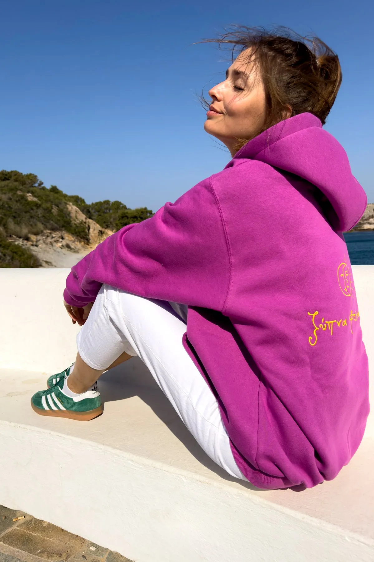 "Ksipna Ftasame" Orchid Purple Hoodie 𝗢𝗻𝗲 𝗦𝗶𝘇𝗲