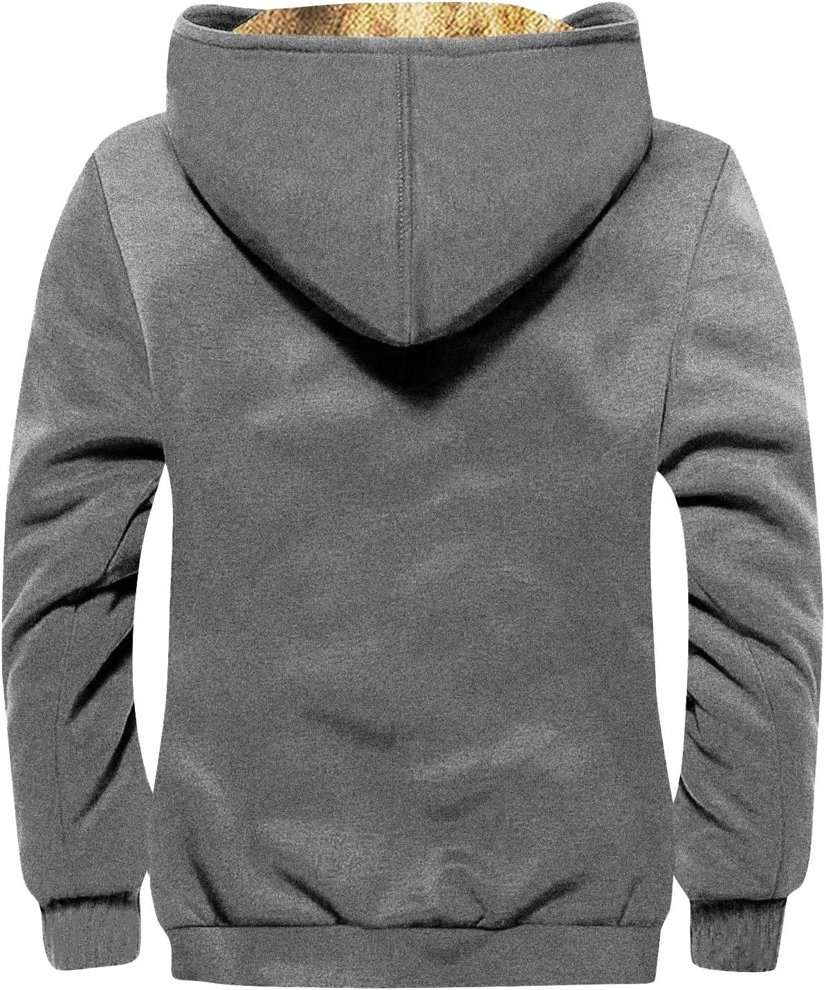 RTRDE Mens Work Jacket Fleece Sherpa Lined Hoodie Jackets Long Sleeve Printed Zip Up Winter Coats Work Jacket, M-7XL
