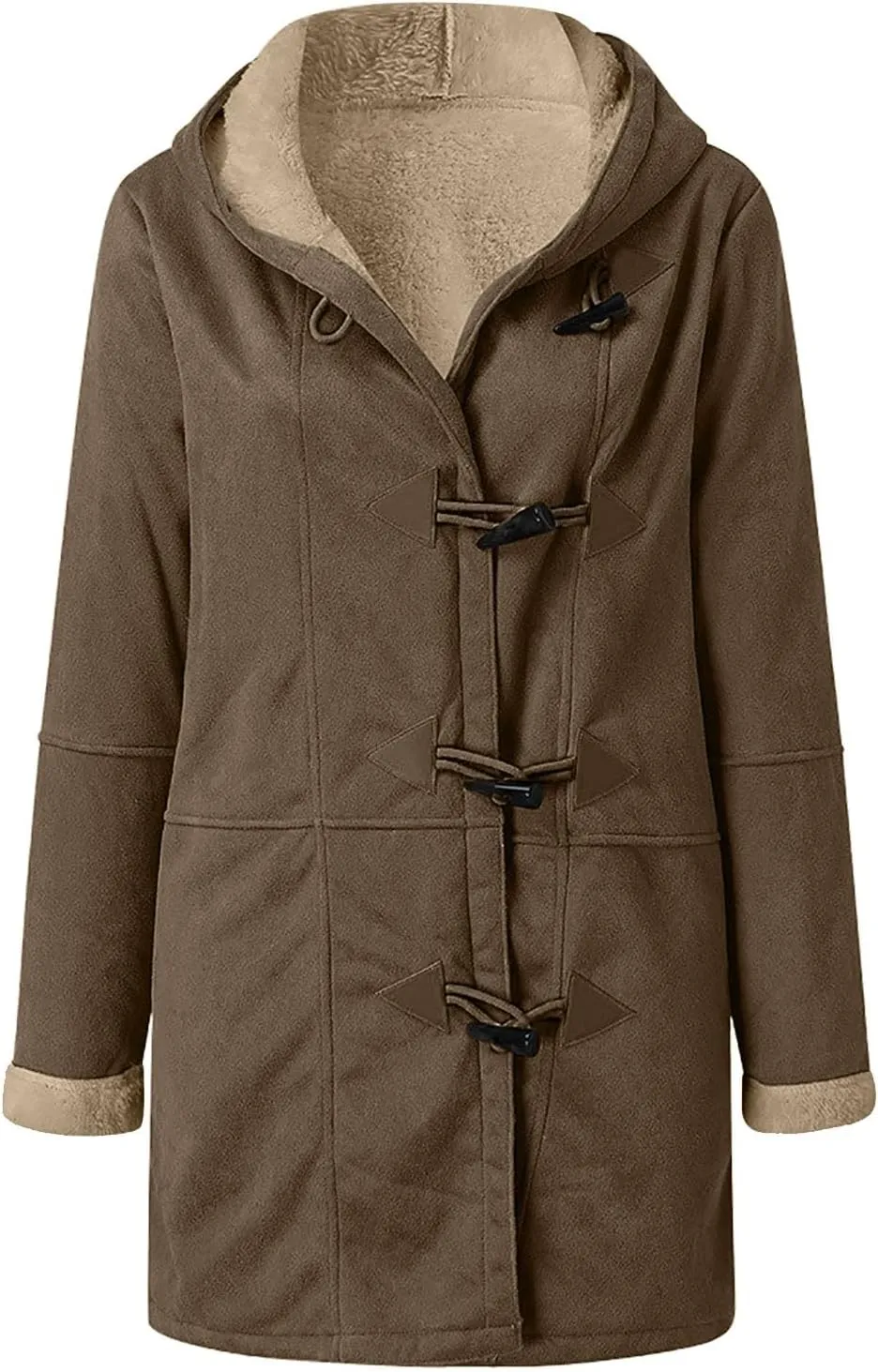Sherpa Jacket for Women 2024 Winter Warm Coat Fleece Lined Coat Mid Length Winter Jacket Plus Size Sherpa Outwear