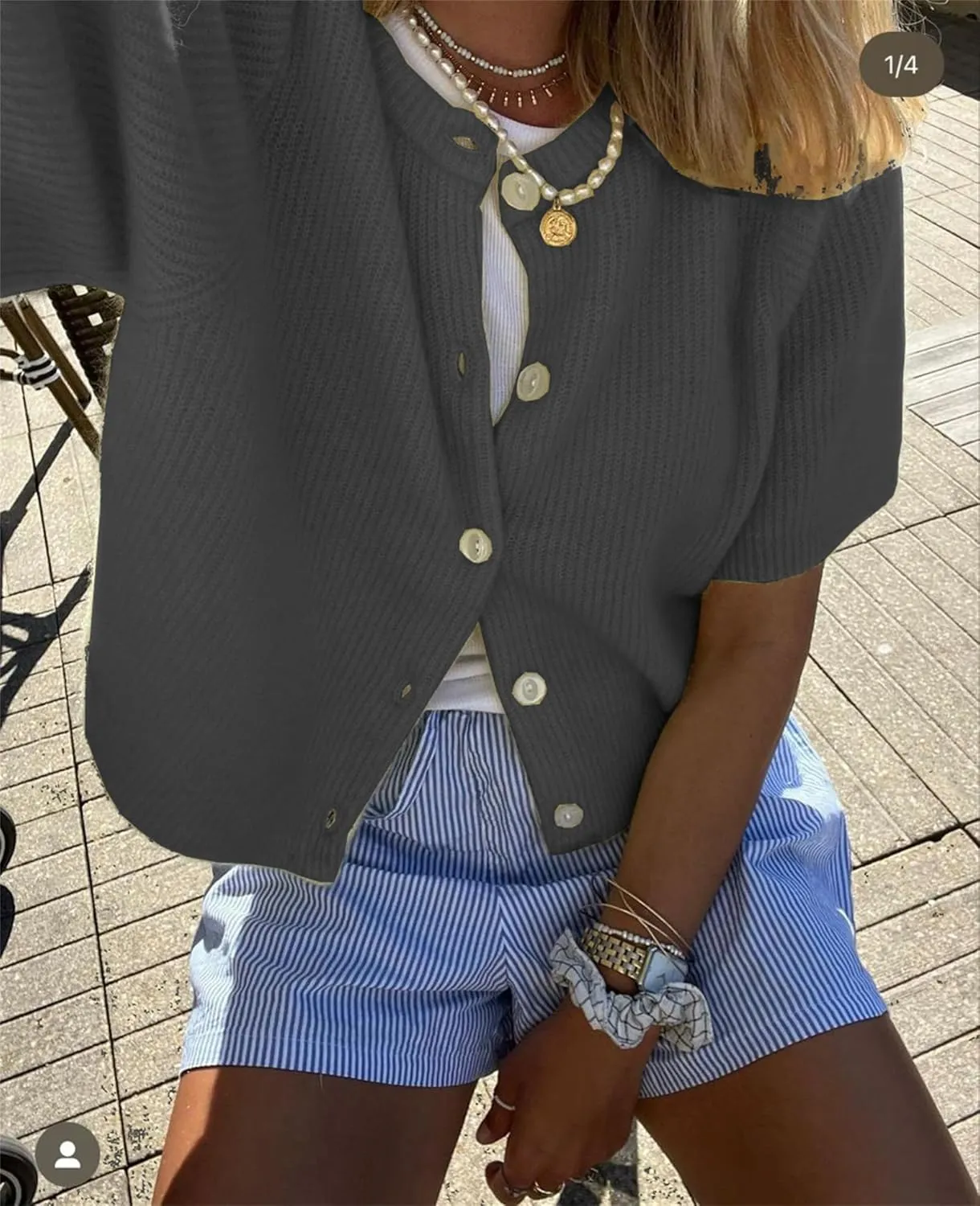 Short Sleeve Sweater Cardigans for Women Button Down Ribbed Knit Chunky Shirt Y2k Open Front Cardigan Sweaters Tops