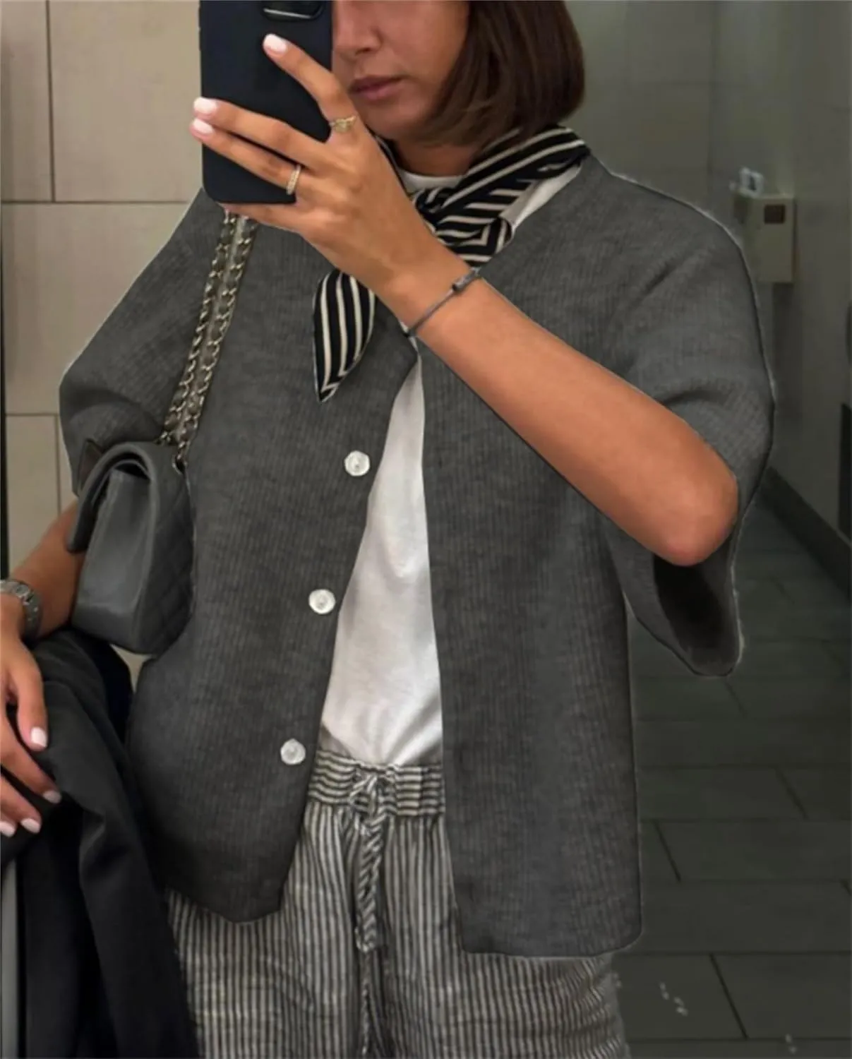 Short Sleeve Sweater Cardigans for Women Button Down Ribbed Knit Chunky Shirt Y2k Open Front Cardigan Sweaters Tops